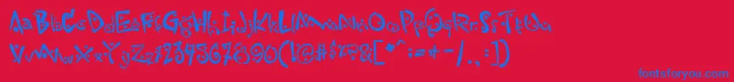 Zitcream-fontti – siniset fontit punaisella taustalla