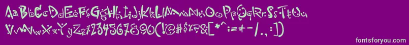 Zitcream Font – Green Fonts on Purple Background