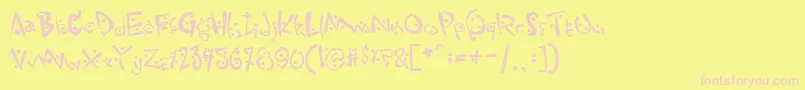 Zitcream Font – Pink Fonts on Yellow Background