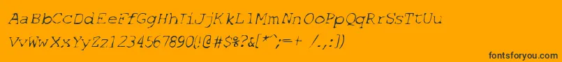 SfEspionageLightOblique Font – Black Fonts on Orange Background