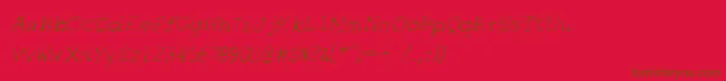 フォントSfEspionageLightOblique – 赤い背景に茶色の文字
