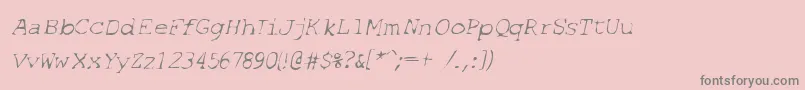 フォントSfEspionageLightOblique – ピンクの背景に灰色の文字