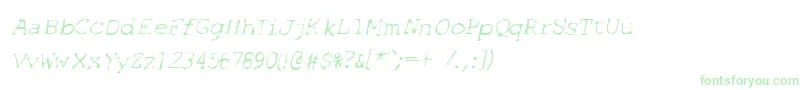 SfEspionageLightOblique Font – Green Fonts on White Background