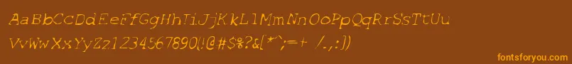 Шрифт SfEspionageLightOblique – оранжевые шрифты на коричневом фоне