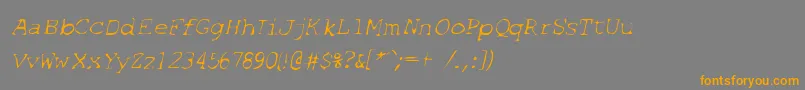 SfEspionageLightOblique Font – Orange Fonts on Gray Background