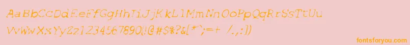 SfEspionageLightOblique Font – Orange Fonts on Pink Background