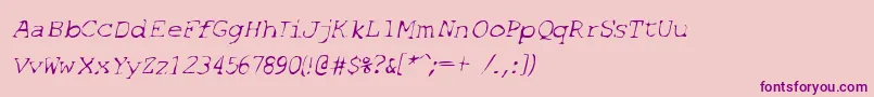 SfEspionageLightOblique Font – Purple Fonts on Pink Background