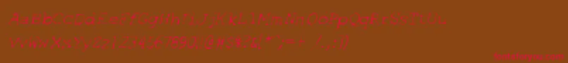 SfEspionageLightOblique Font – Red Fonts on Brown Background