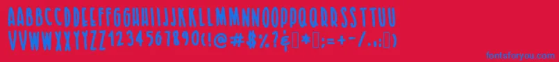 LetsgauxRegular Font – Blue Fonts on Red Background