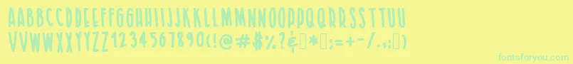LetsgauxRegular Font – Green Fonts on Yellow Background