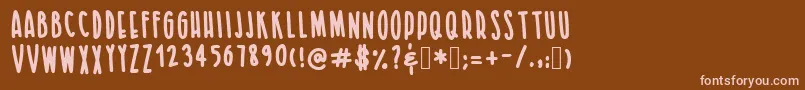 LetsgauxRegular Font – Pink Fonts on Brown Background