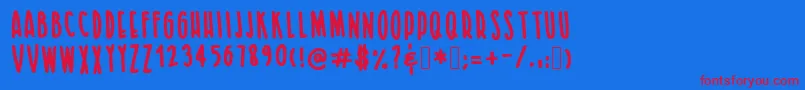 LetsgauxRegular Font – Red Fonts on Blue Background