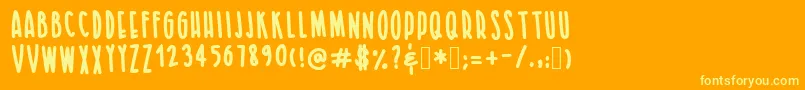 LetsgauxRegular Font – Yellow Fonts on Orange Background