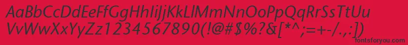 MesouranSansSsiItalic Font – Black Fonts on Red Background