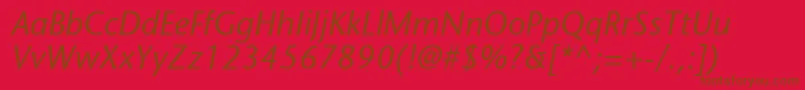 MesouranSansSsiItalic Font – Brown Fonts on Red Background
