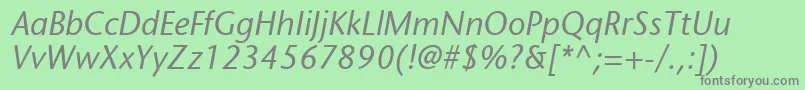 MesouranSansSsiItalic Font – Gray Fonts on Green Background