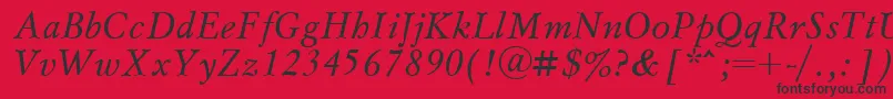 Msl56C Font – Black Fonts on Red Background