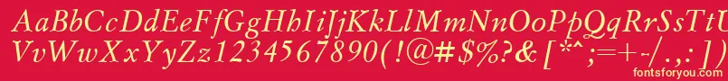 Msl56C Font – Yellow Fonts on Red Background