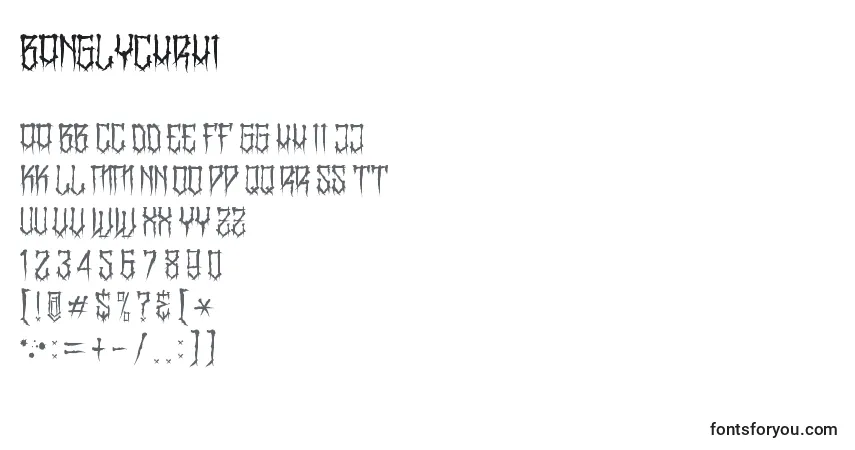 A fonte BanglychRhI – alfabeto, números, caracteres especiais