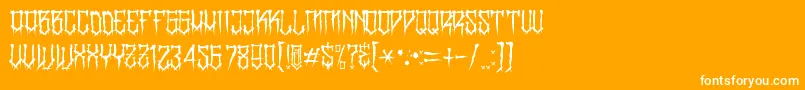 BanglychRhI-Schriftart – Weiße Schriften auf orangefarbenem Hintergrund