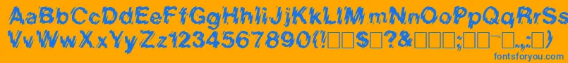 Vanishintheheat Font – Blue Fonts on Orange Background