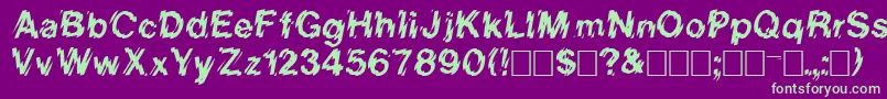 Vanishintheheat Font – Green Fonts on Purple Background