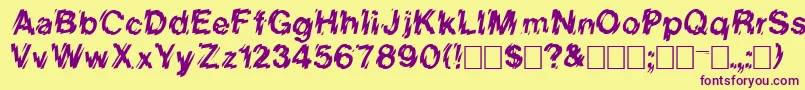 Vanishintheheat Font – Purple Fonts on Yellow Background