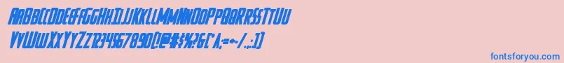 Watchtowerboldital-Schriftart – Blaue Schriften auf rosa Hintergrund
