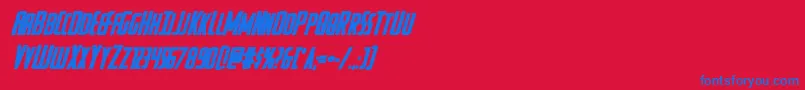 Watchtowerboldital Font – Blue Fonts on Red Background