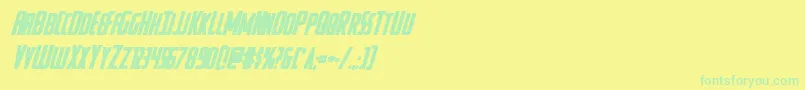Watchtowerboldital Font – Green Fonts on Yellow Background