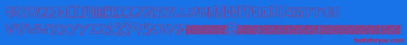 Boxlines Font – Red Fonts on Blue Background
