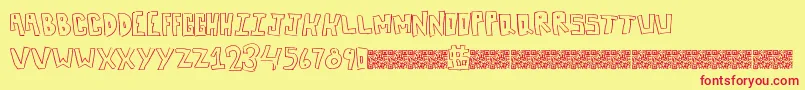 Boxlines Font – Red Fonts on Yellow Background