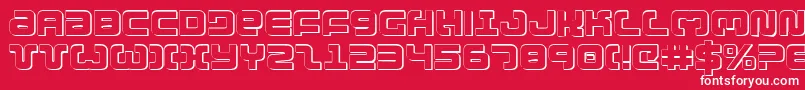 Exedore ffy-Schriftart – Weiße Schriften auf rotem Hintergrund