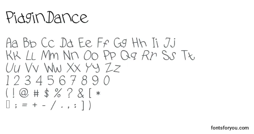 Шрифт PidginDance – алфавит, цифры, специальные символы