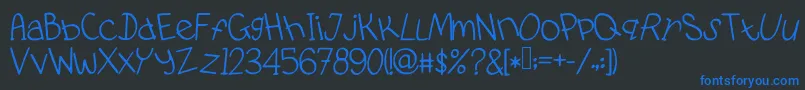 Fonte PidginDance – fontes azuis em um fundo preto