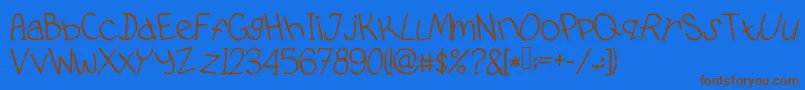 PidginDance Font – Brown Fonts on Blue Background