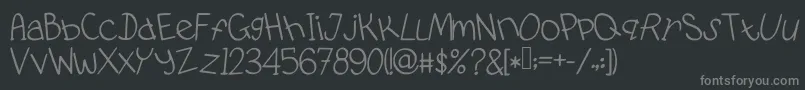 PidginDance-fontti – harmaat kirjasimet mustalla taustalla