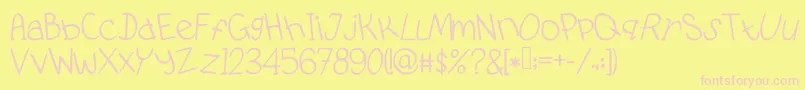 PidginDance Font – Pink Fonts on Yellow Background