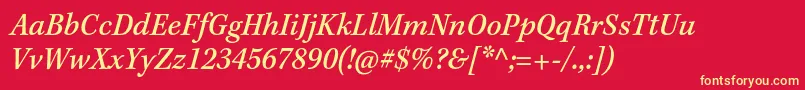 KeplerstdMediumscnitcapt Font – Yellow Fonts on Red Background