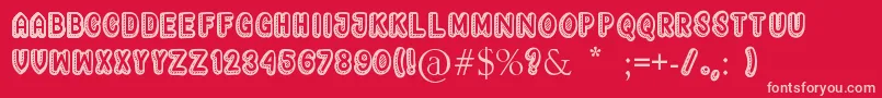 Yagitudeh Font – Pink Fonts on Red Background