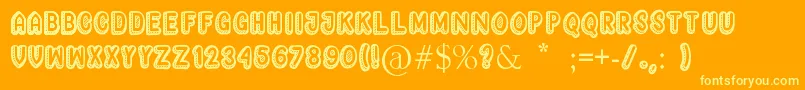 Yagitudeh-Schriftart – Gelbe Schriften auf orangefarbenem Hintergrund