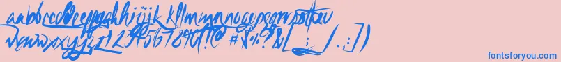 Unfoldingtrag Font – Blue Fonts on Pink Background