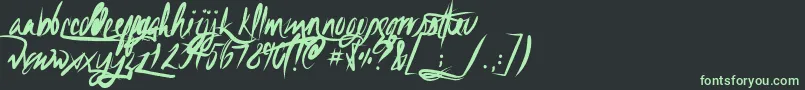 Unfoldingtrag Font – Green Fonts on Black Background