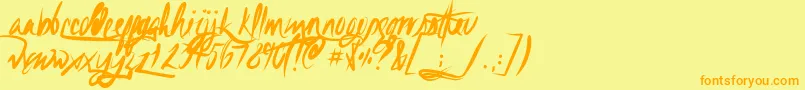 Unfoldingtrag Font – Orange Fonts on Yellow Background