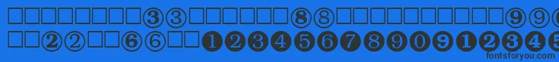 NumeralsttRegular Font – Black Fonts on Blue Background