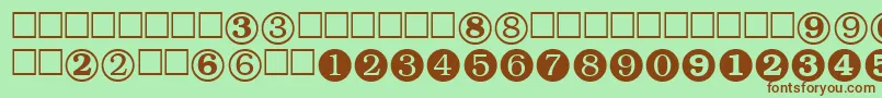 NumeralsttRegular Font – Brown Fonts on Green Background