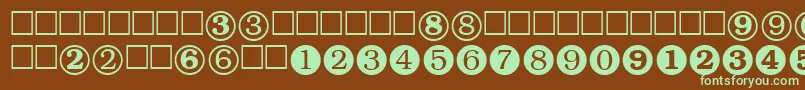 NumeralsttRegular Font – Green Fonts on Brown Background