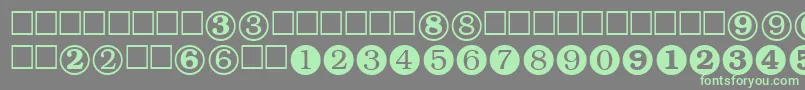 NumeralsttRegular Font – Green Fonts on Gray Background