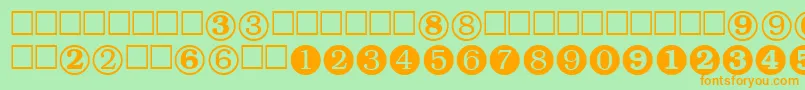 NumeralsttRegular Font – Orange Fonts on Green Background