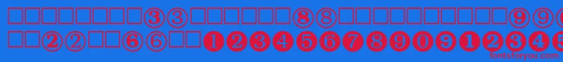 NumeralsttRegular Font – Red Fonts on Blue Background